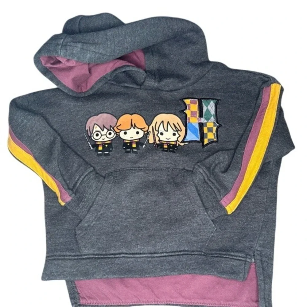 Harry Potter Hoodie Toddler 18M Grey‎ Good Chibi Harry Ron Hermione Hogwarts